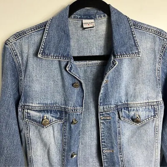 Vintage Open Clips Brazil Denim Jean Jacket Womens Medium Fitted Style Blue - Picture 2 of 12